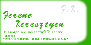ferenc keresztyen business card